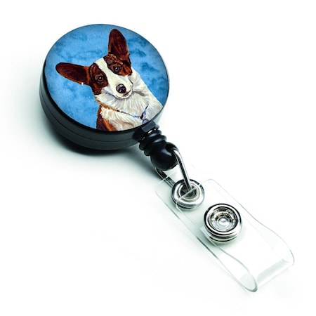 Carolines Treasures Blue Corgi Retractable Badge Reel LH9378BUBR